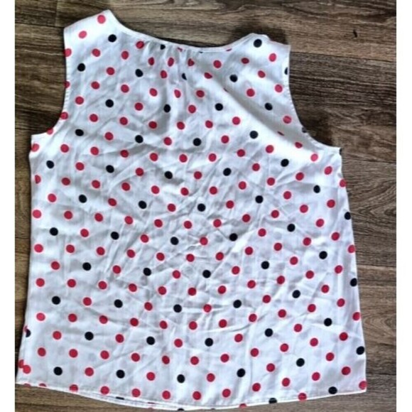 Nine West Sleeveless Top Size Small Multi-Colored Polka Dot Shell Blouse - Picture 2 of 4